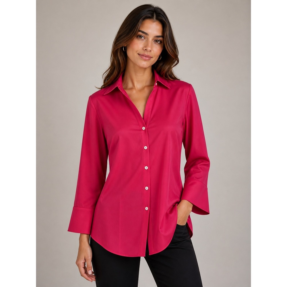 Talbots- Hot pink women's business‎ casual button-down Size 6